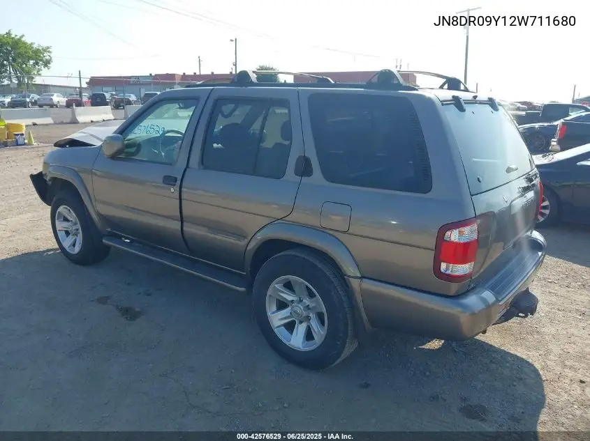 2002 Nissan Pathfinder Le VIN: JN8DR09Y12W711680 Lot: 42576529