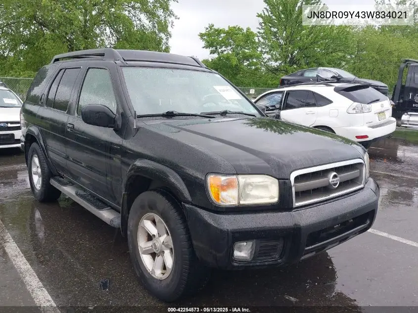2003 Nissan Pathfinder Se VIN: JN8DR09Y43W834021 Lot: 42254573