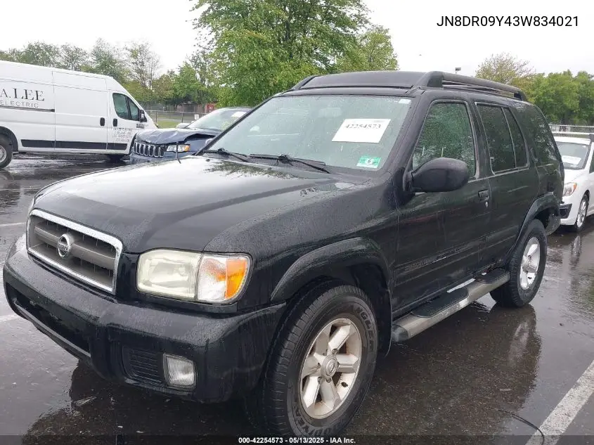 2003 Nissan Pathfinder Se VIN: JN8DR09Y43W834021 Lot: 42254573