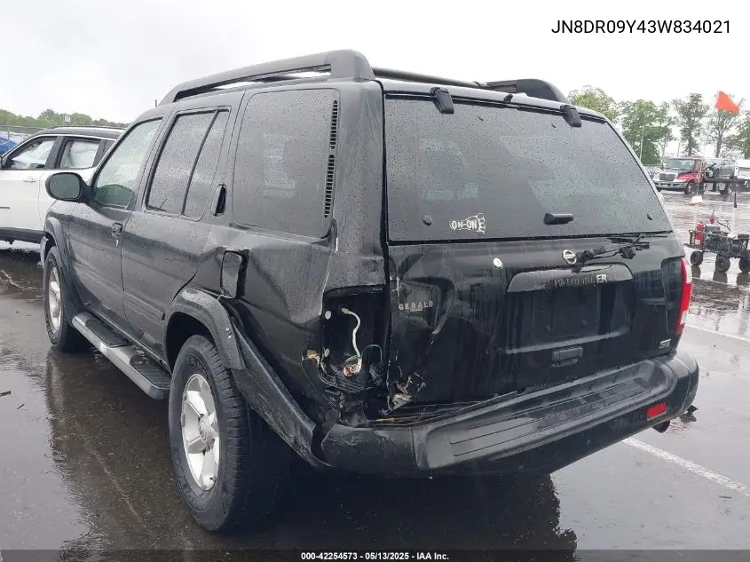 2003 Nissan Pathfinder Se VIN: JN8DR09Y43W834021 Lot: 42254573