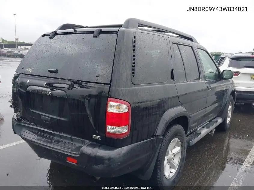 2003 Nissan Pathfinder Se VIN: JN8DR09Y43W834021 Lot: 42254573