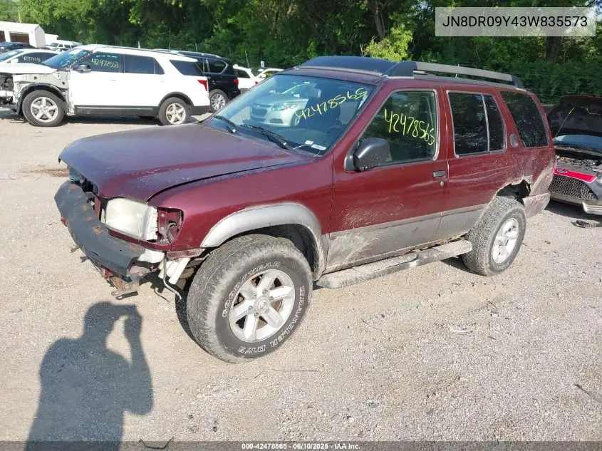 2003 Nissan Pathfinder Se VIN: JN8DR09Y43W835573 Lot: 42478565