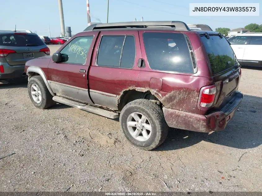 2003 Nissan Pathfinder Se VIN: JN8DR09Y43W835573 Lot: 42478565