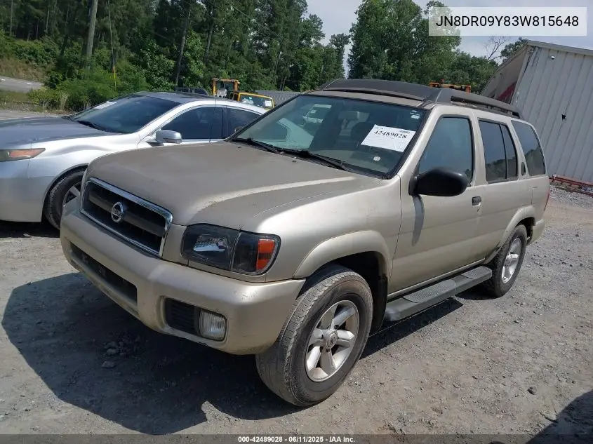 2003 Nissan Pathfinder Se VIN: JN8DR09Y83W815648 Lot: 42489028