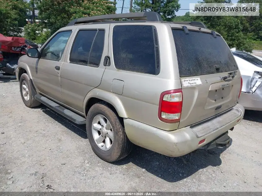 2003 Nissan Pathfinder Se VIN: JN8DR09Y83W815648 Lot: 42489028