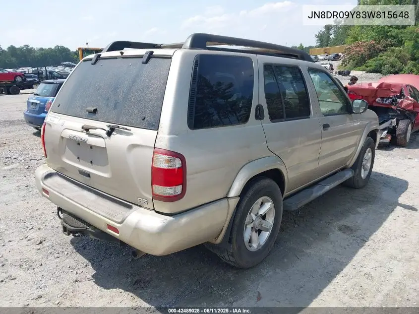 2003 Nissan Pathfinder Se VIN: JN8DR09Y83W815648 Lot: 42489028