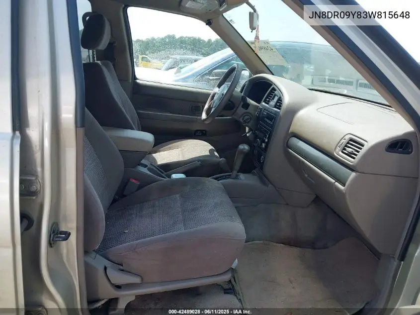 2003 Nissan Pathfinder Se VIN: JN8DR09Y83W815648 Lot: 42489028
