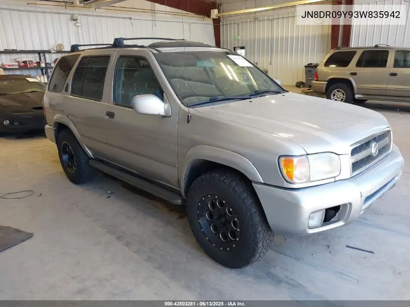 2003 Nissan Pathfinder Le VIN: JN8DR09Y93W835942 Lot: 42503281