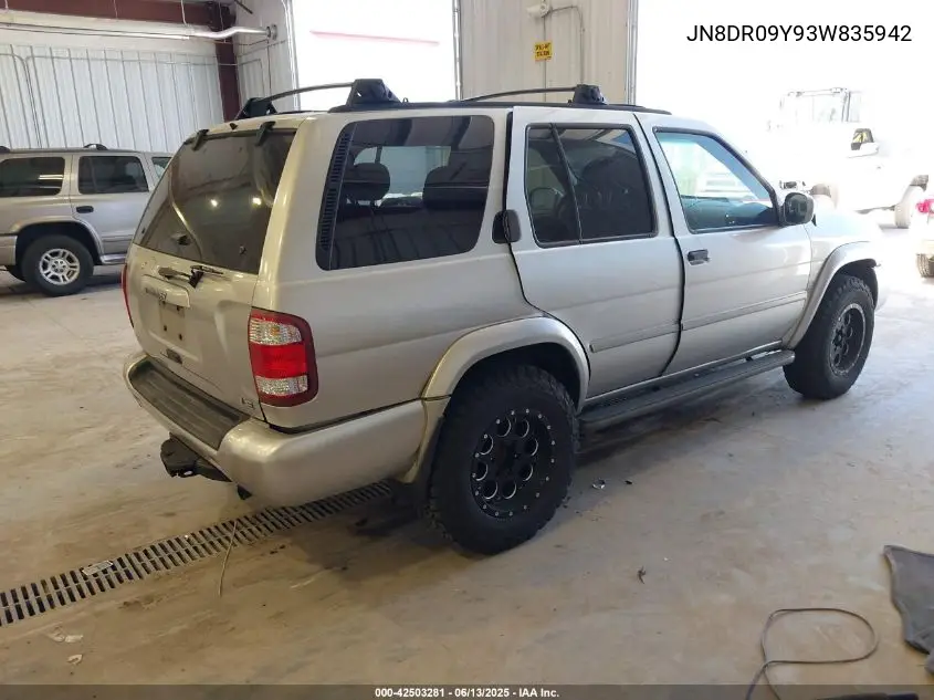 2003 Nissan Pathfinder Le VIN: JN8DR09Y93W835942 Lot: 42503281