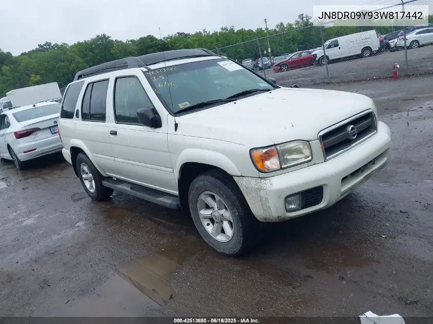 2003 Nissan Pathfinder Se VIN: JN8DR09Y93W817442 Lot: 42513680