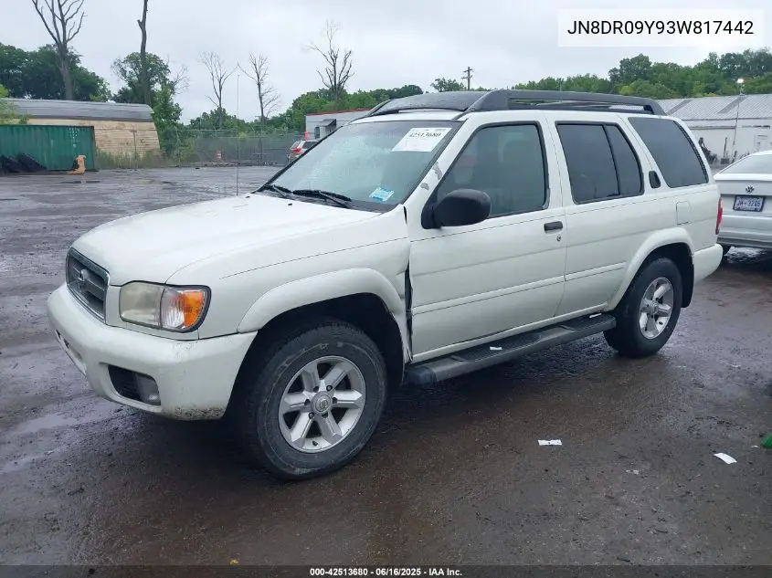 2003 Nissan Pathfinder Se VIN: JN8DR09Y93W817442 Lot: 42513680