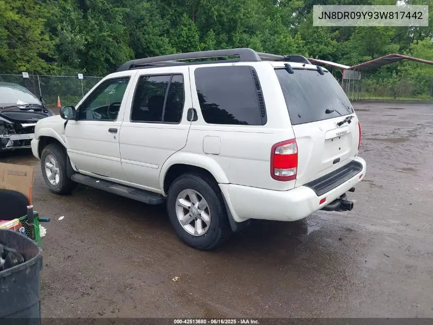 2003 Nissan Pathfinder Se VIN: JN8DR09Y93W817442 Lot: 42513680