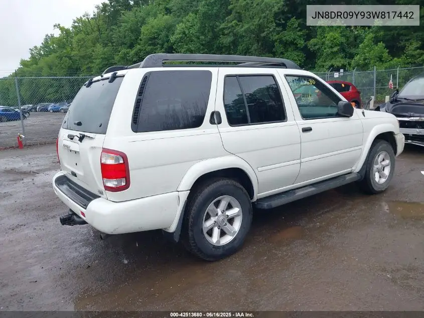 2003 Nissan Pathfinder Se VIN: JN8DR09Y93W817442 Lot: 42513680