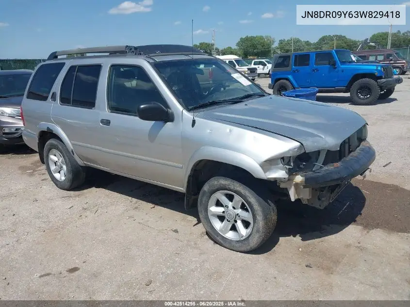 2003 Nissan Pathfinder Se VIN: JN8DR09Y63W829418 Lot: 42514295