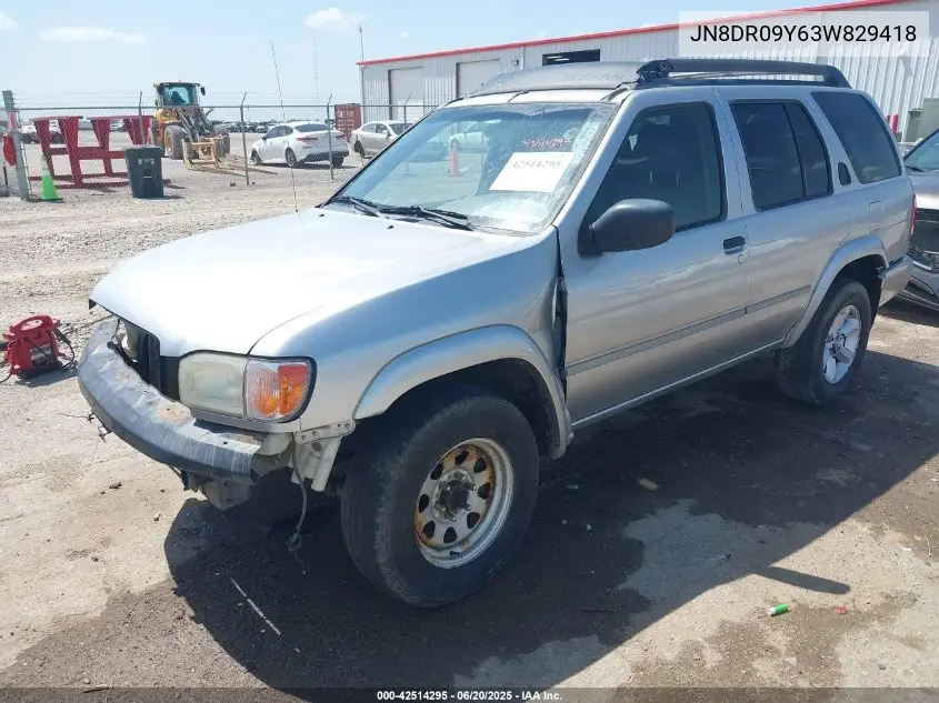 2003 Nissan Pathfinder Se VIN: JN8DR09Y63W829418 Lot: 42514295