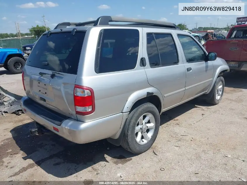 2003 Nissan Pathfinder Se VIN: JN8DR09Y63W829418 Lot: 42514295