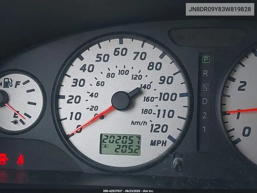 2003 Nissan Pathfinder Se VIN: JN8DR09Y83W819828 Lot: 42537637