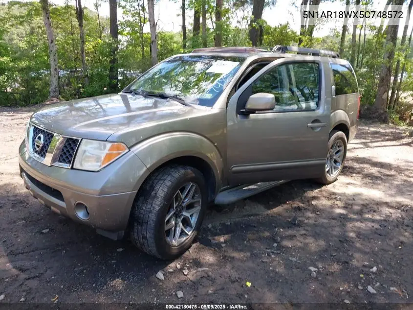 2005 Nissan Pathfinder Se VIN: 5N1AR18WX5C748572 Lot: 42180475