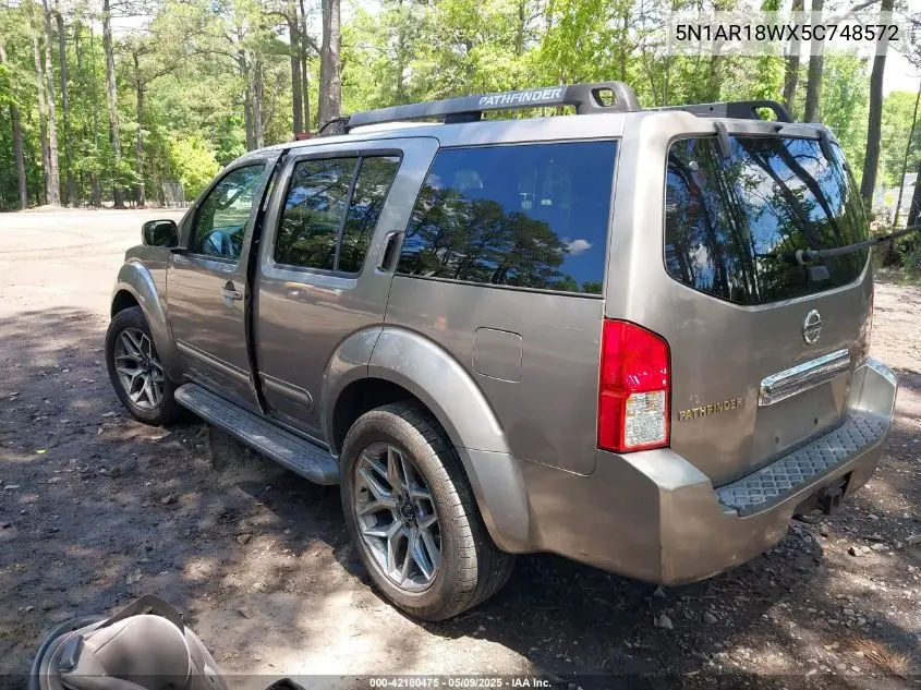 2005 Nissan Pathfinder Se VIN: 5N1AR18WX5C748572 Lot: 42180475