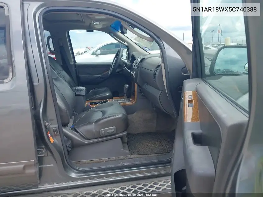 2005 Nissan Pathfinder Le VIN: 5N1AR18WX5C740388 Lot: 42218030