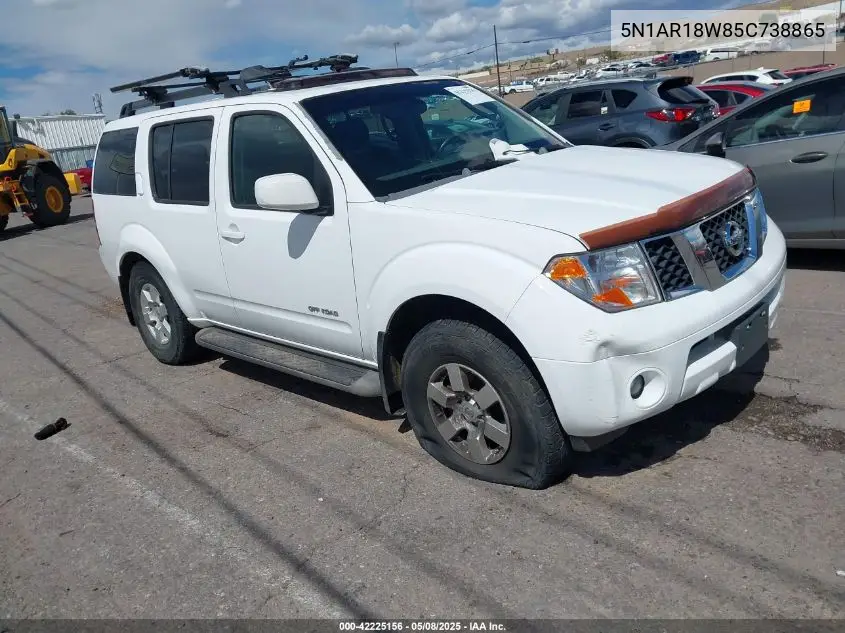 2005 Nissan Pathfinder Se Off-Road VIN: 5N1AR18W85C738865 Lot: 42225156