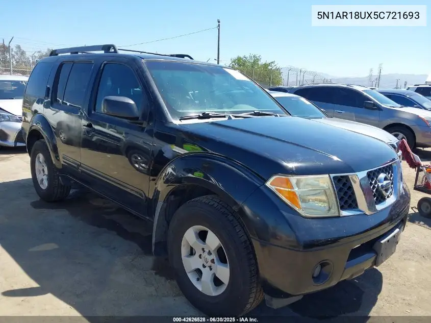 2005 Nissan Pathfinder Xe VIN: 5N1AR18UX5C721693 Lot: 42626528