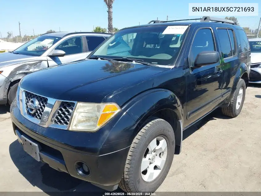 2005 Nissan Pathfinder Xe VIN: 5N1AR18UX5C721693 Lot: 42626528