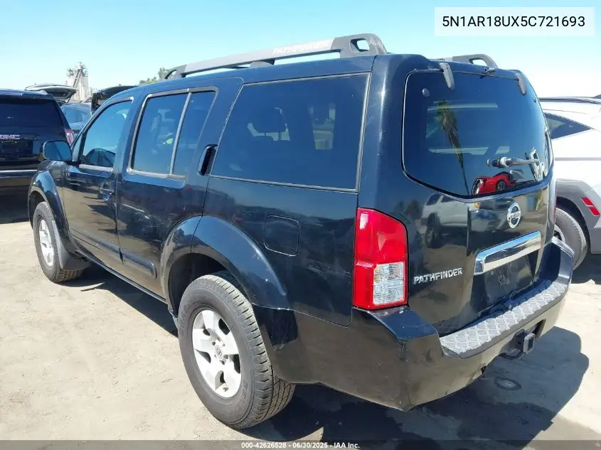 2005 Nissan Pathfinder Xe VIN: 5N1AR18UX5C721693 Lot: 42626528