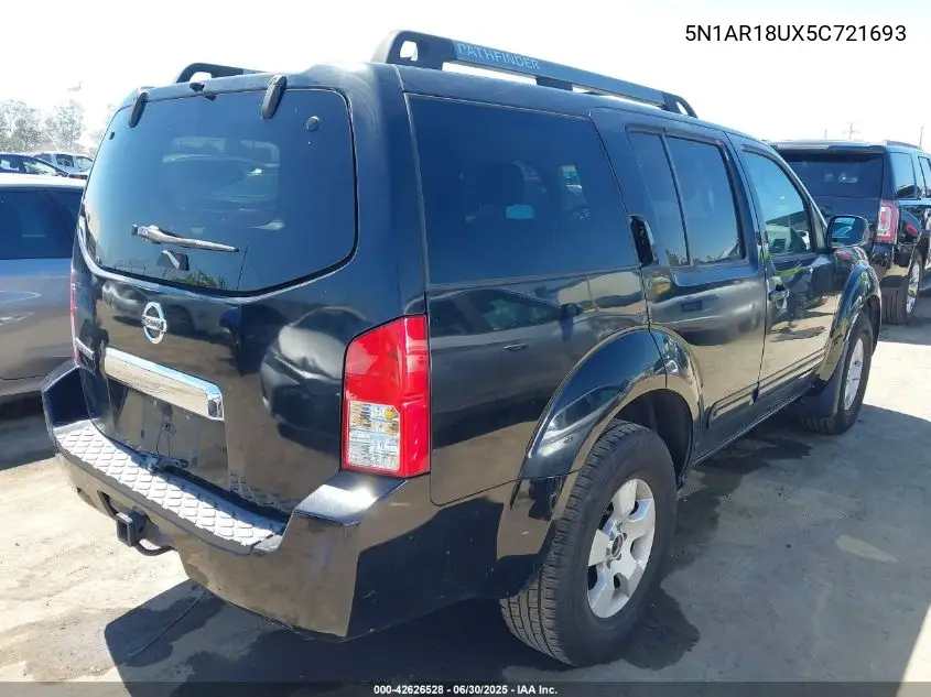 2005 Nissan Pathfinder Xe VIN: 5N1AR18UX5C721693 Lot: 42626528