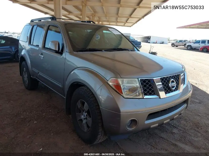 2005 Nissan Pathfinder Se VIN: 5N1AR18W55C753033 Lot: 42631480