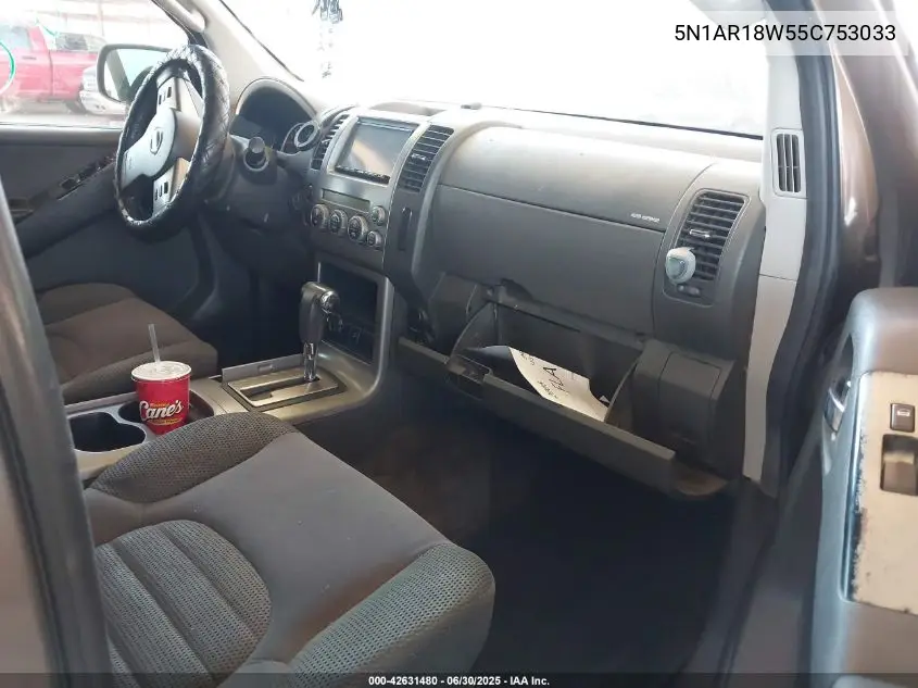 2005 Nissan Pathfinder Se VIN: 5N1AR18W55C753033 Lot: 42631480