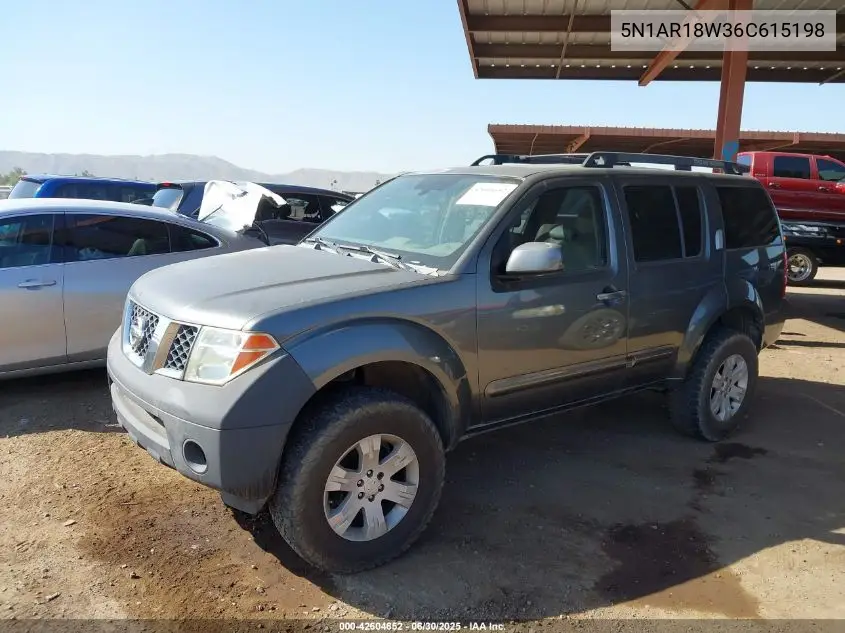 2006 Nissan Pathfinder Le/Se/Xe VIN: 5N1AR18W36C615198 Lot: 42604652