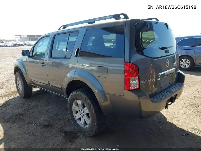 2006 Nissan Pathfinder Le/Se/Xe VIN: 5N1AR18W36C615198 Lot: 42604652