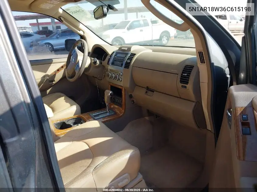 2006 Nissan Pathfinder Le/Se/Xe VIN: 5N1AR18W36C615198 Lot: 42604652