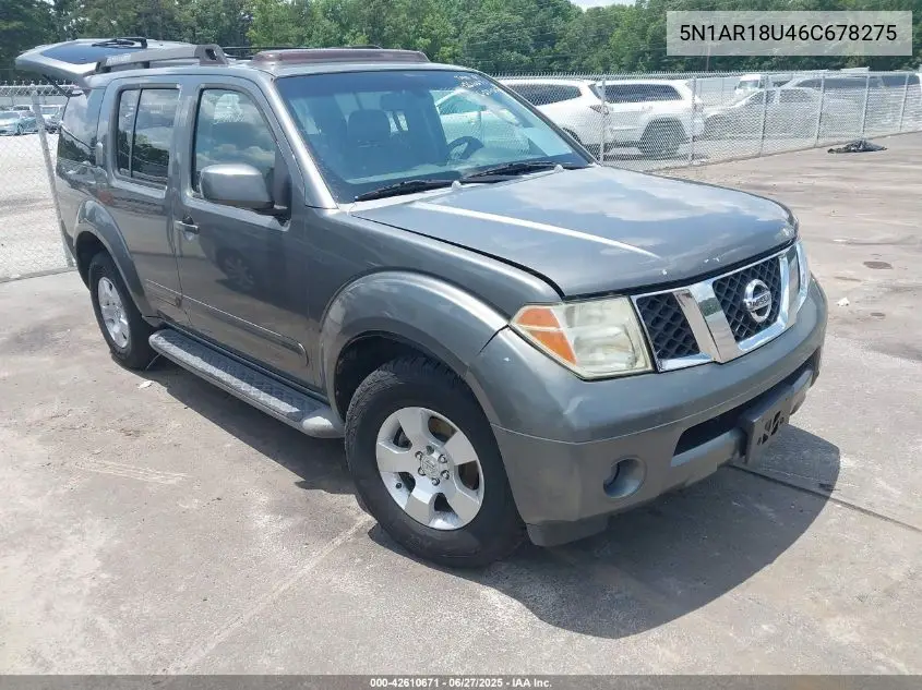 2006 Nissan Pathfinder Le VIN: 5N1AR18U46C678275 Lot: 42610671