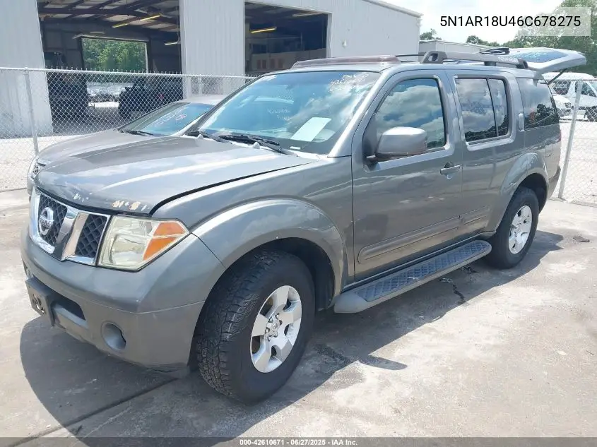 2006 Nissan Pathfinder Le VIN: 5N1AR18U46C678275 Lot: 42610671