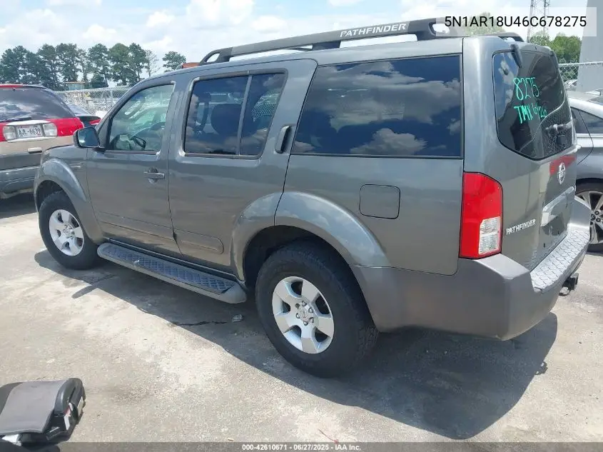 2006 Nissan Pathfinder Le VIN: 5N1AR18U46C678275 Lot: 42610671