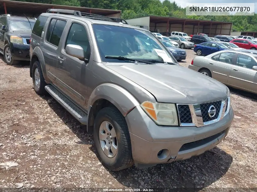 2006 Nissan Pathfinder Se VIN: 5N1AR18U26C677870 Lot: 42645456