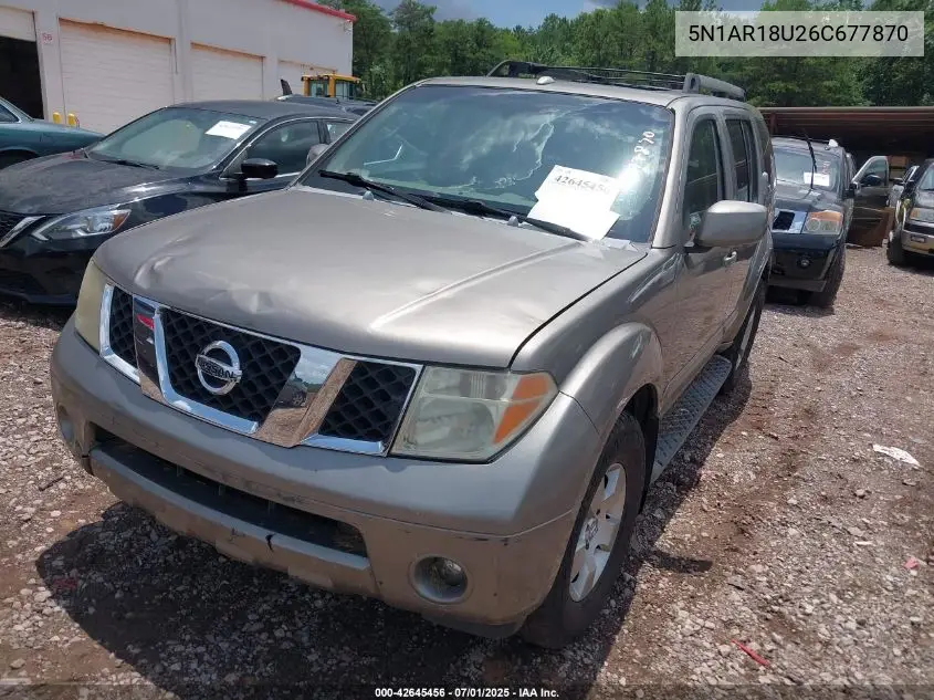 2006 Nissan Pathfinder Se VIN: 5N1AR18U26C677870 Lot: 42645456