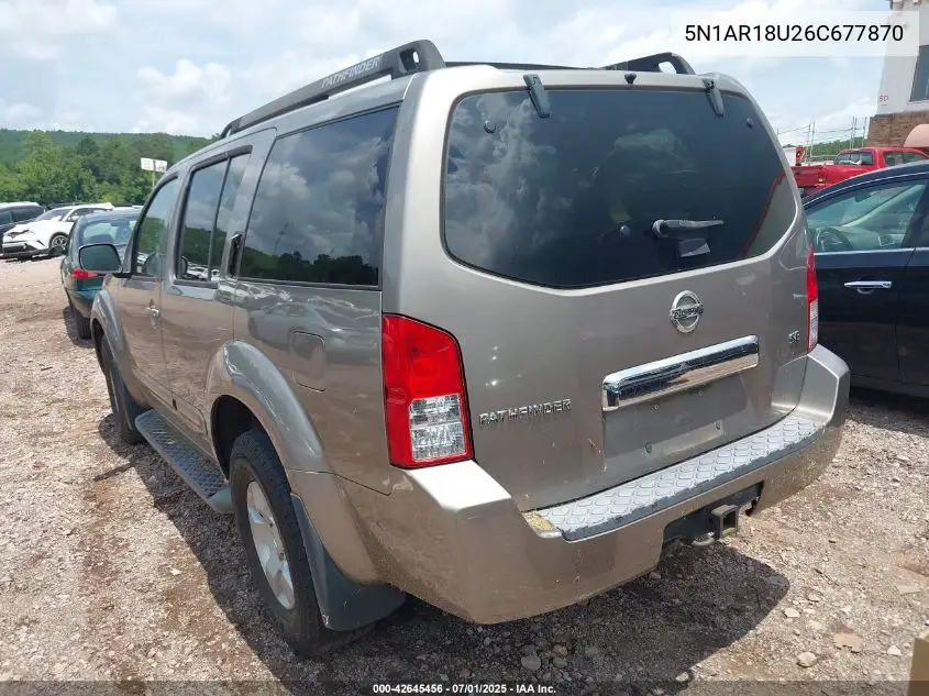 2006 Nissan Pathfinder Se VIN: 5N1AR18U26C677870 Lot: 42645456