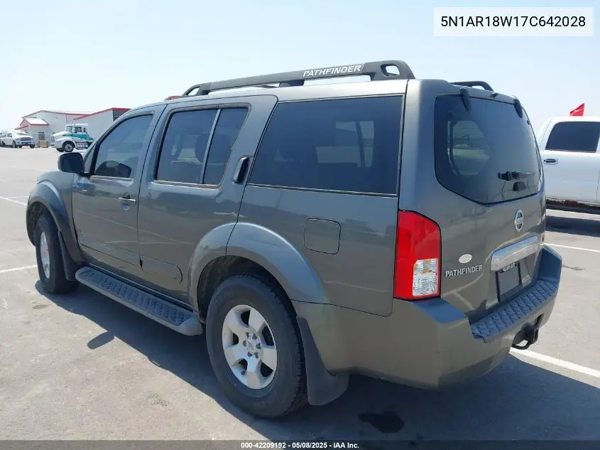 2007 Nissan Pathfinder Se VIN: 5N1AR18W17C642028 Lot: 42209192