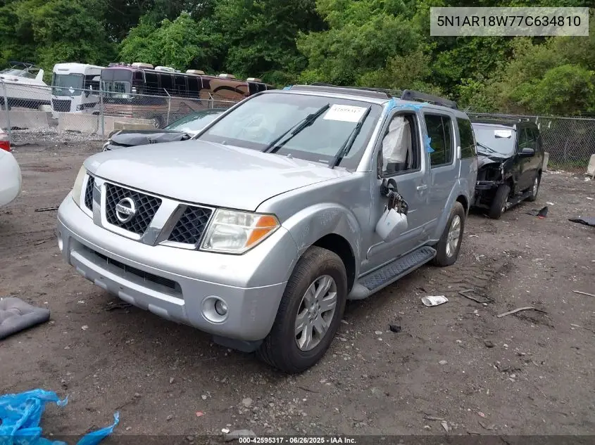 2007 Nissan Pathfinder Le VIN: 5N1AR18W77C634810 Lot: 42595317