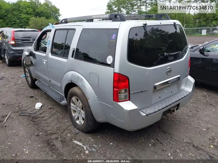2007 Nissan Pathfinder Le VIN: 5N1AR18W77C634810 Lot: 42595317