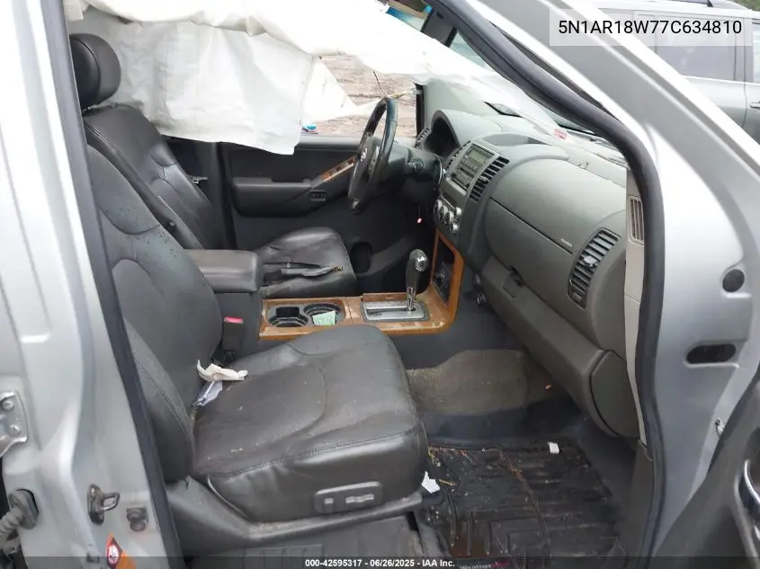 2007 Nissan Pathfinder Le VIN: 5N1AR18W77C634810 Lot: 42595317