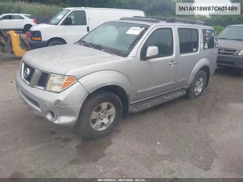 2007 Nissan Pathfinder Se VIN: 5N1AR18W87C601489 Lot: 42605274