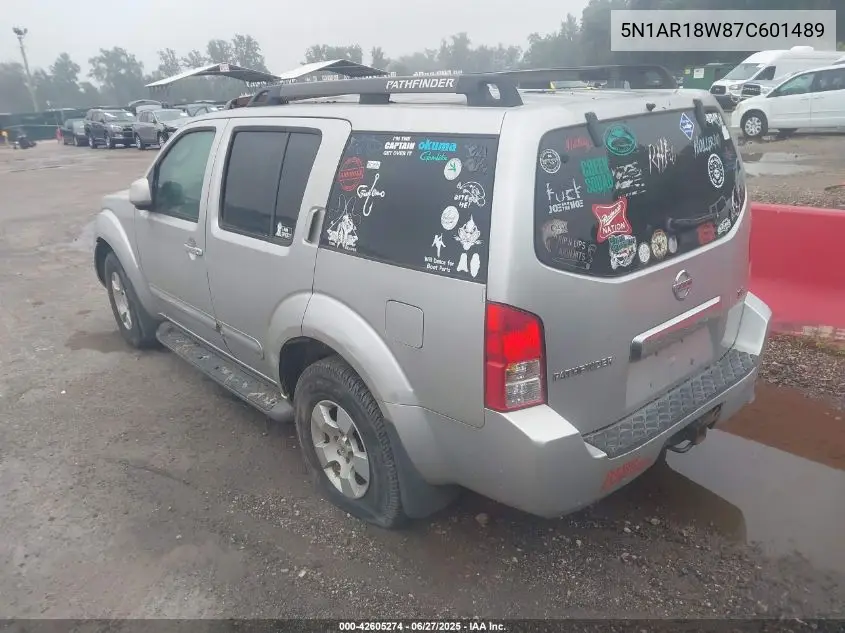 2007 Nissan Pathfinder Se VIN: 5N1AR18W87C601489 Lot: 42605274
