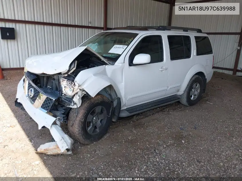 2007 Nissan Pathfinder Se VIN: 5N1AR18U97C639988 Lot: 42640574