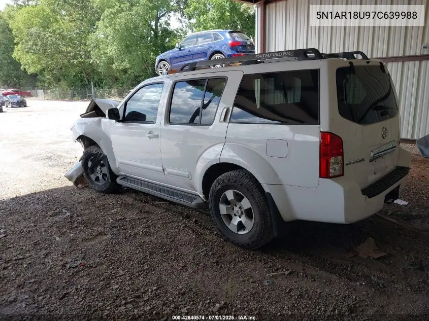 2007 Nissan Pathfinder Se VIN: 5N1AR18U97C639988 Lot: 42640574