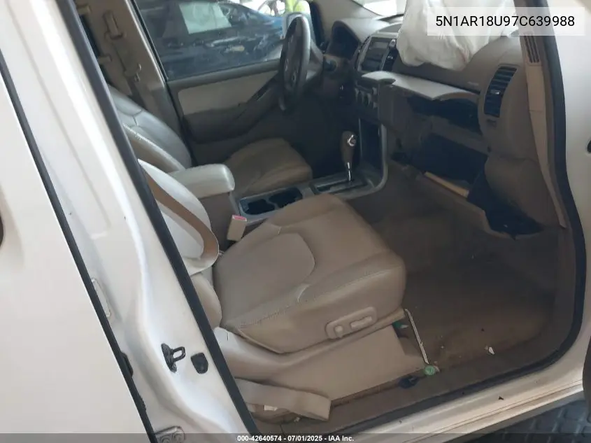 2007 Nissan Pathfinder Se VIN: 5N1AR18U97C639988 Lot: 42640574
