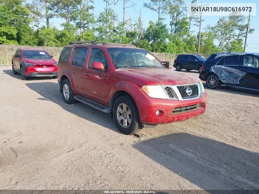 2008 Nissan Pathfinder Se VIN: 5N1AR18U98C616972 Lot: 42155674